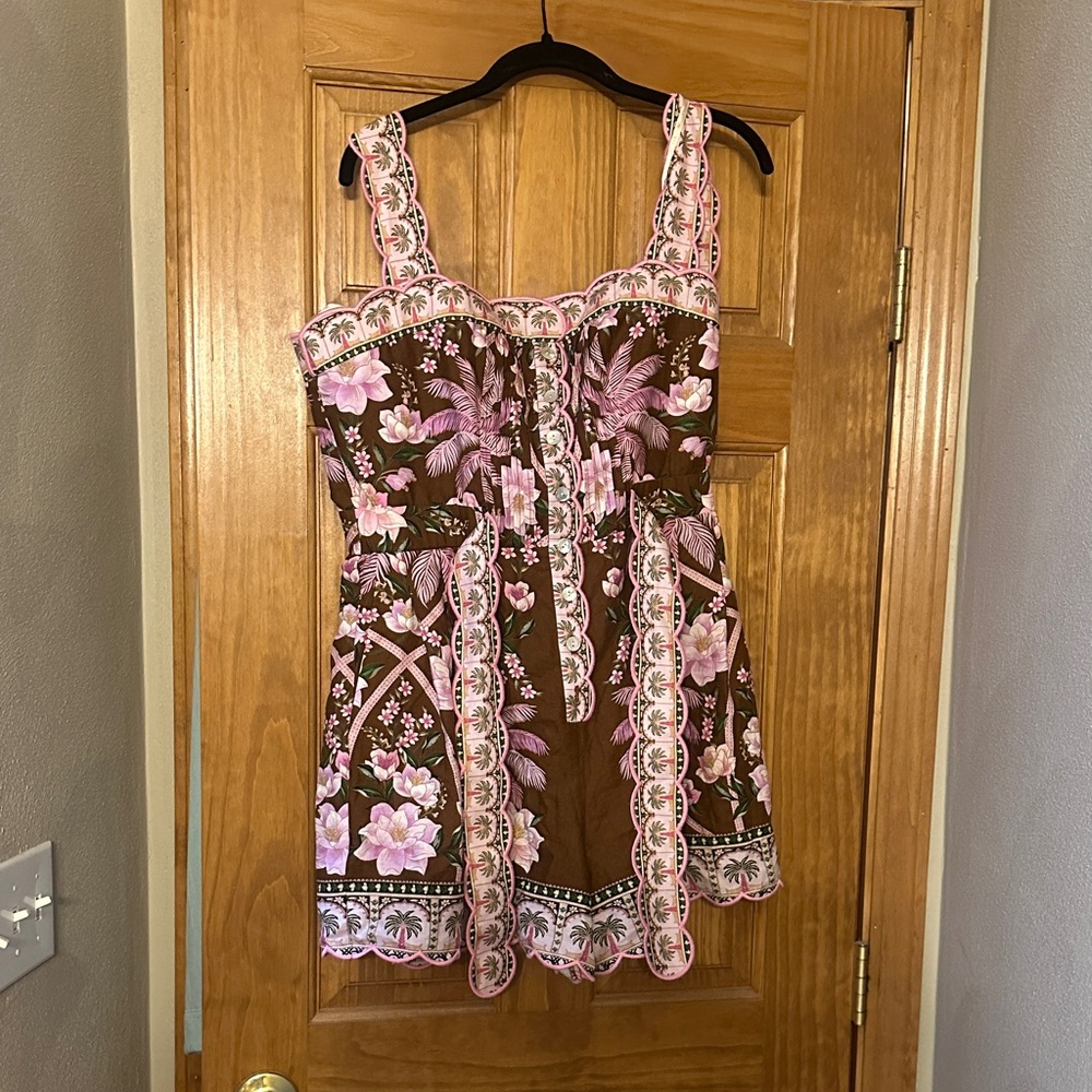 Farm Rio Romper Palm Dream Brown large